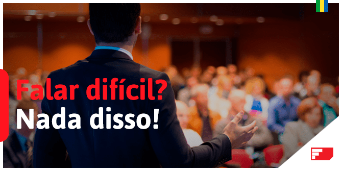 Falar em público.